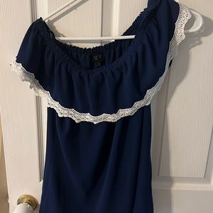 Flounce shoulder blouse